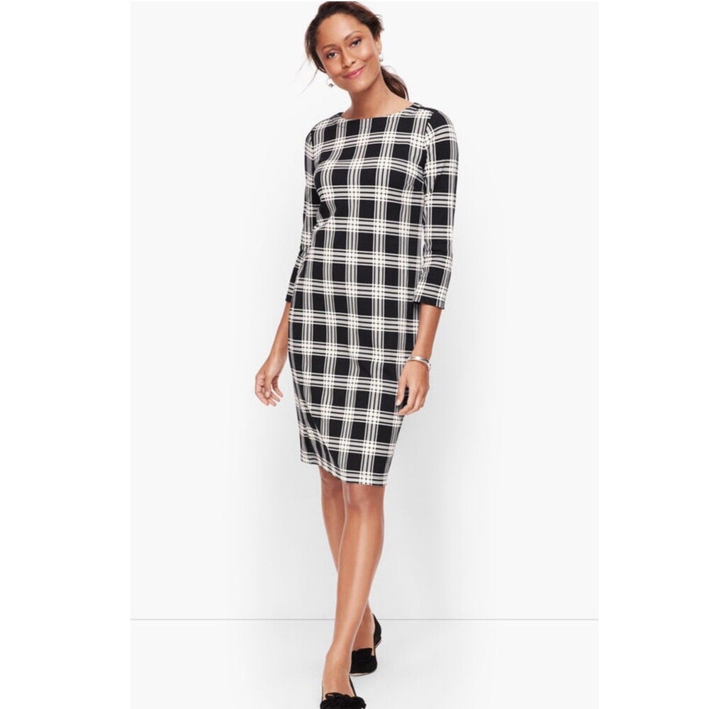 Talbots Cotton Buffalo Check Shift Dress Size XL